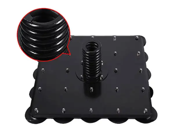 Đế trụ được gia công bằng thép định hình chắc chắn, đảm bảo tính thẩm mĩ